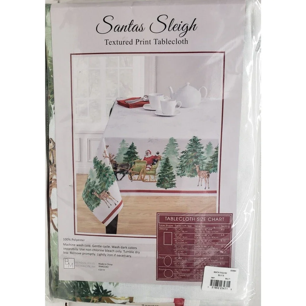 Printed Linen Tablecloth 52